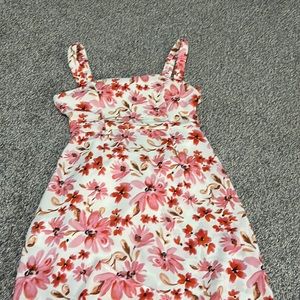 Petal & Pup Pink and Red floral Midi Dress